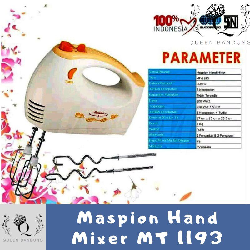 Hand Mixer Maspion MT 1193