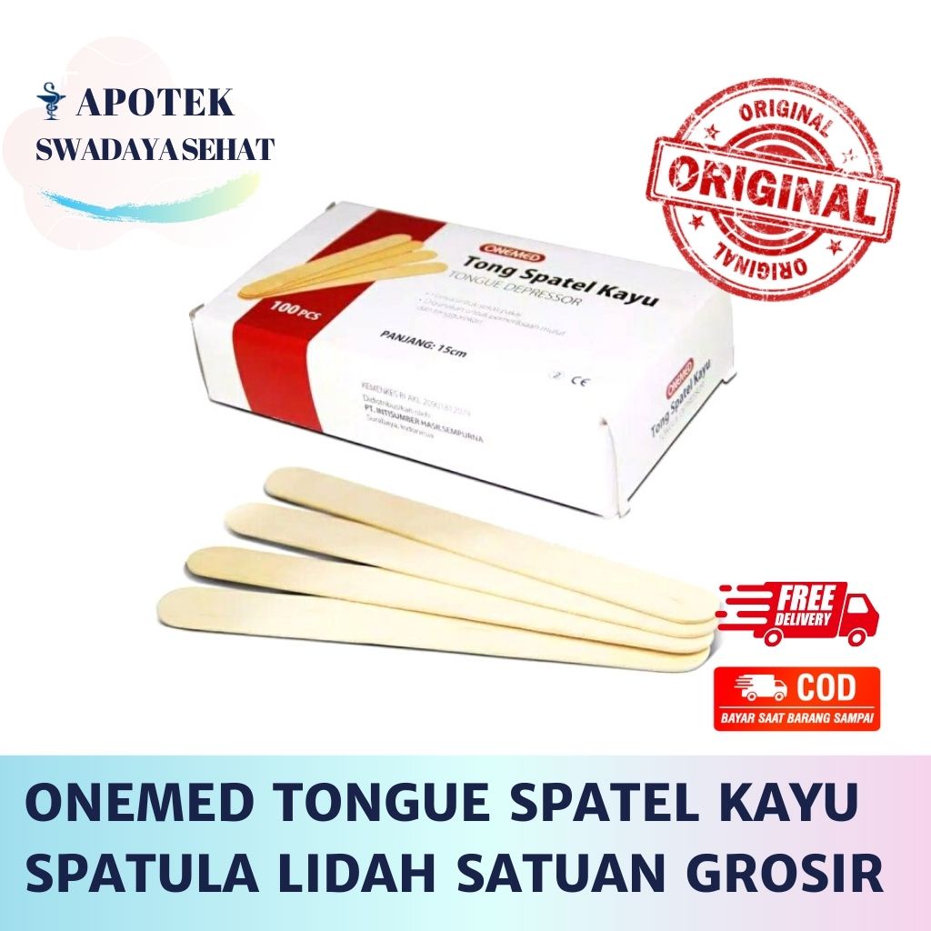 ONEMED TONGUE SPATEL Kayu - Tong Spatula Lidah Sudip Satuan Ecer