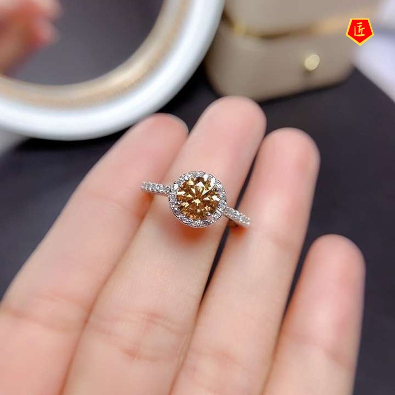 [Ready Stock]Classic 2 Karat Champagne Natural Morganite Open Ring