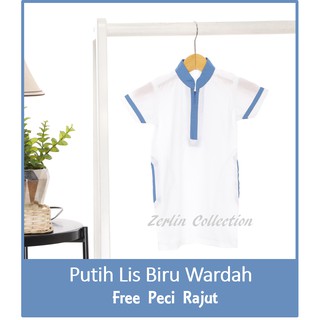 ZERLIN Baju  Gamis  Putih Biru Terang Anak  Anak  Laki Laki 