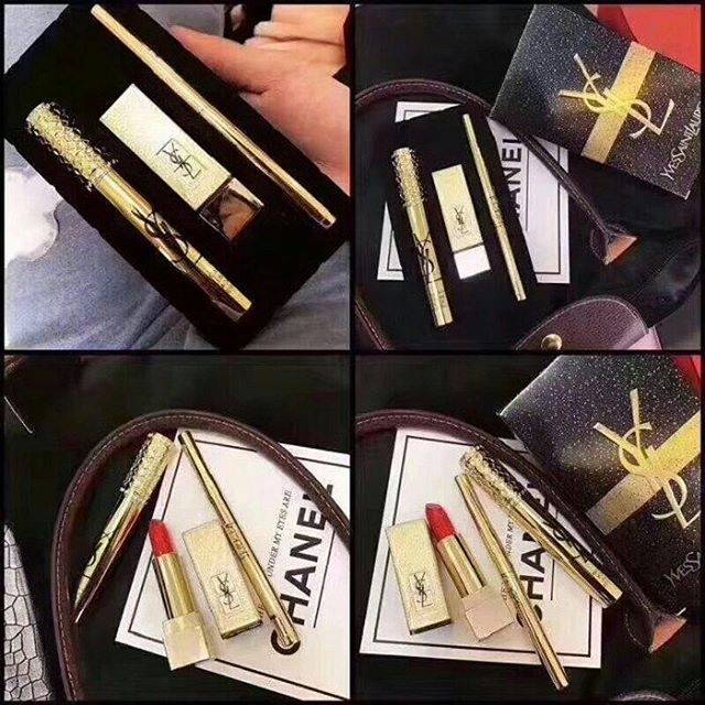 YSL SET (EYELINER,LIPSTIK ,MASCARA) SUPER  REKOMENDED  LIMITED  HC Chereen