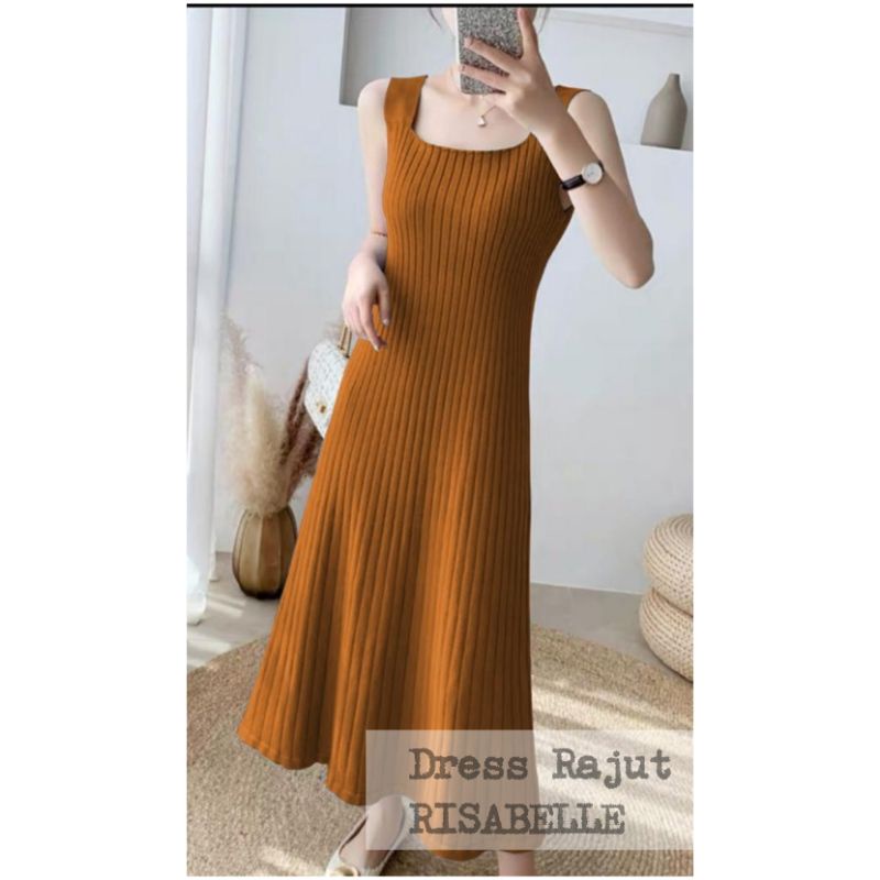 DRESS RAJUT RISABELLE Midi mididress knit Korean style fashion Korea casual outfit pantai beach summ