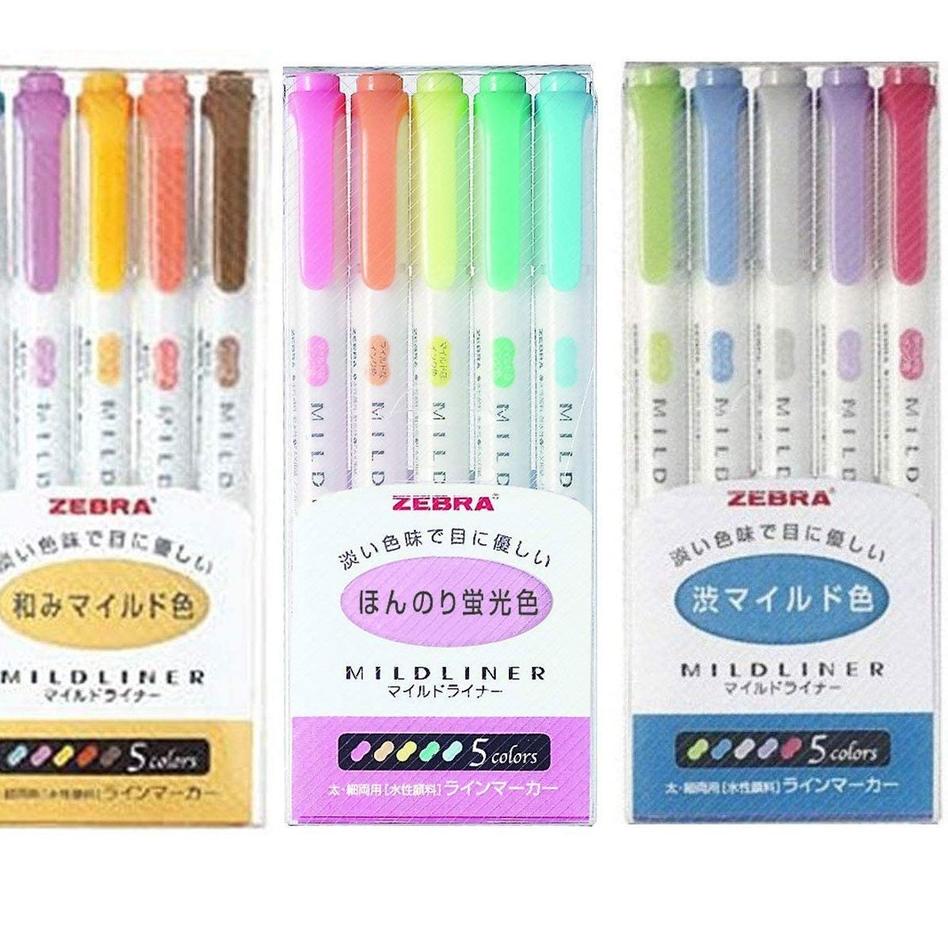 

[KODE YYWCQ] Highlighter Zebra / Zebra Mildliner Set 5 Warna