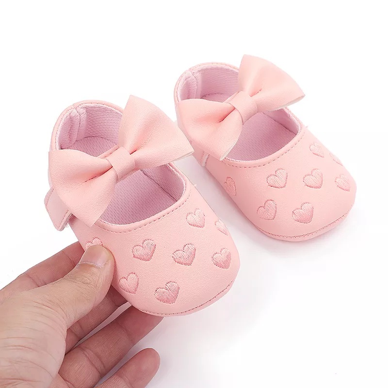 Sepatu Bayi Perempuan BORDIR LOVE 0 - 12 Bulan / Sepatu Anak Perempuan Murah