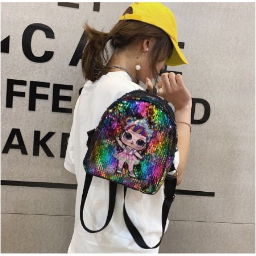 Tas Sekolah Anak Perempuan Karakter LED Ransel Import BackpacK Tas Sequin Multifungsi Tas Selempang Anak Sequin 3D Azgalery T159