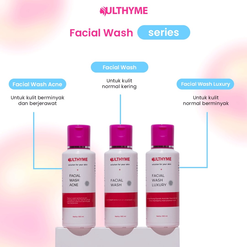 Ulthyme Skincare Sabun facial Wash Luxury Acne Normal