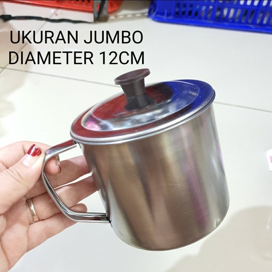 Gelas Mug Tutup stainless 555 diameter 10 / Gelas Mug Tahan panas