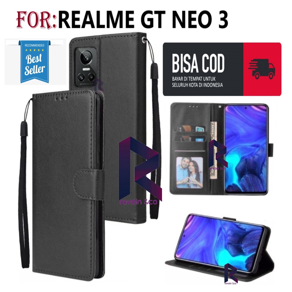 FLIP COVER REALME GT NEO 3 CASING DOMPET FLIP WALLET LEATHER KULIT PREMIUM SARUNG BUKA TUTUP FLIP CASE REALME GT NEO 3