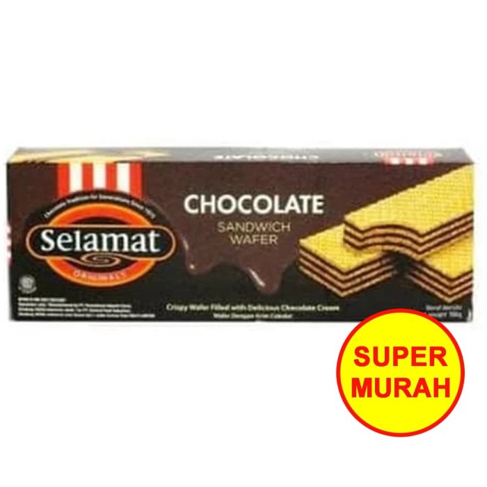 

Selamat Sandwich Wafer Chocolate (Cokelat) Dus Box 198 gram/ gr