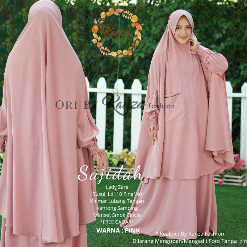 SAJIDAH SYARI SET KHIMAR - DRESS GAMIS WANITA MUSLIMAH PREMIUM ORIGINAL BY KANZA FASHION (COD)