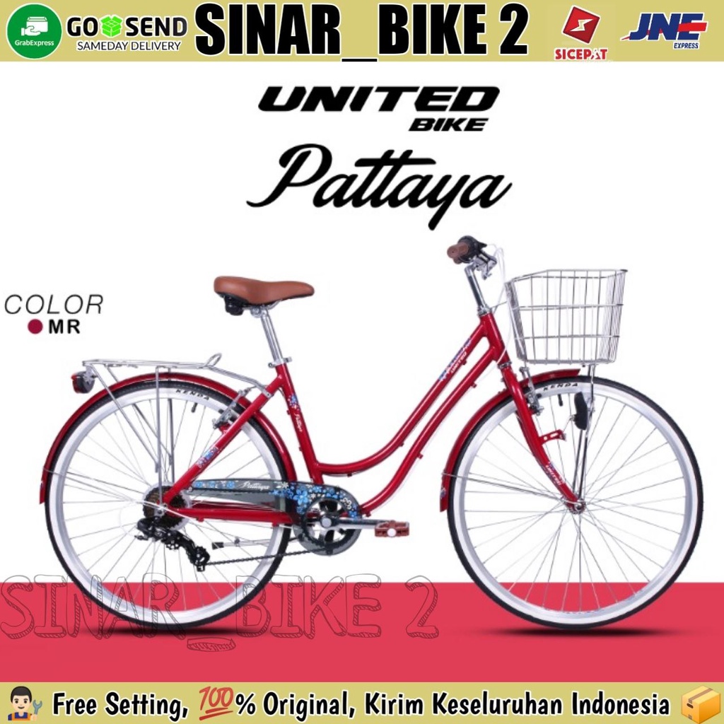 Sepeda Mini Keranjang Dewasa 26 Inch UNITED PATTAYA Alloy 7 Speed