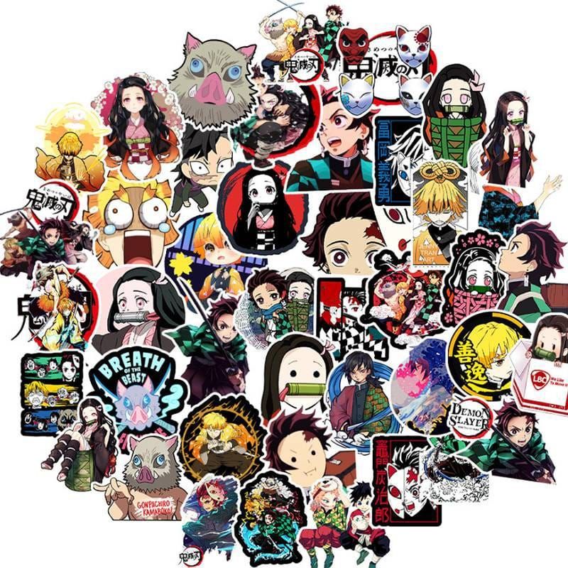 

Stiker anime Kimetsu No Yaiba perpaket vinyl/cromo