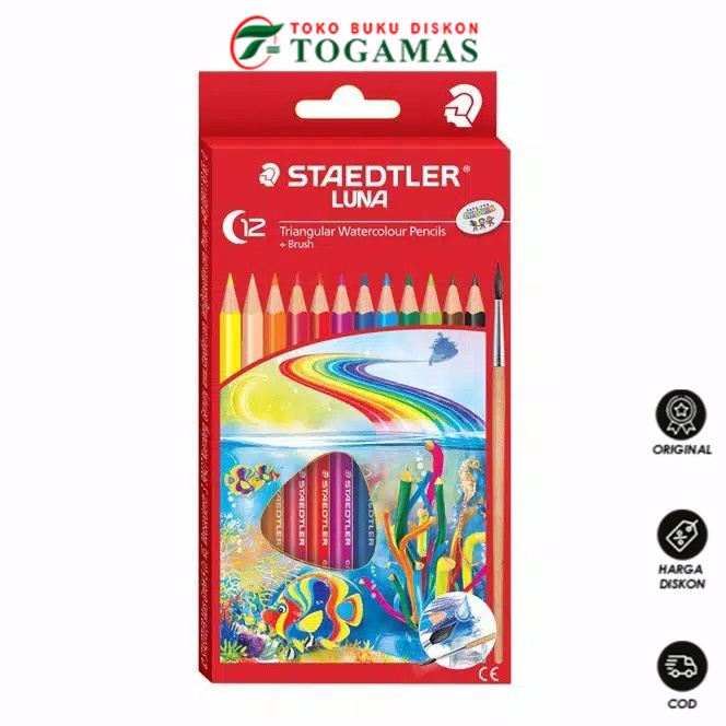 

READY !! PENSIL WARNA LUNA TRIANGULAR WATERCOLOUR 12 STAEDTLER