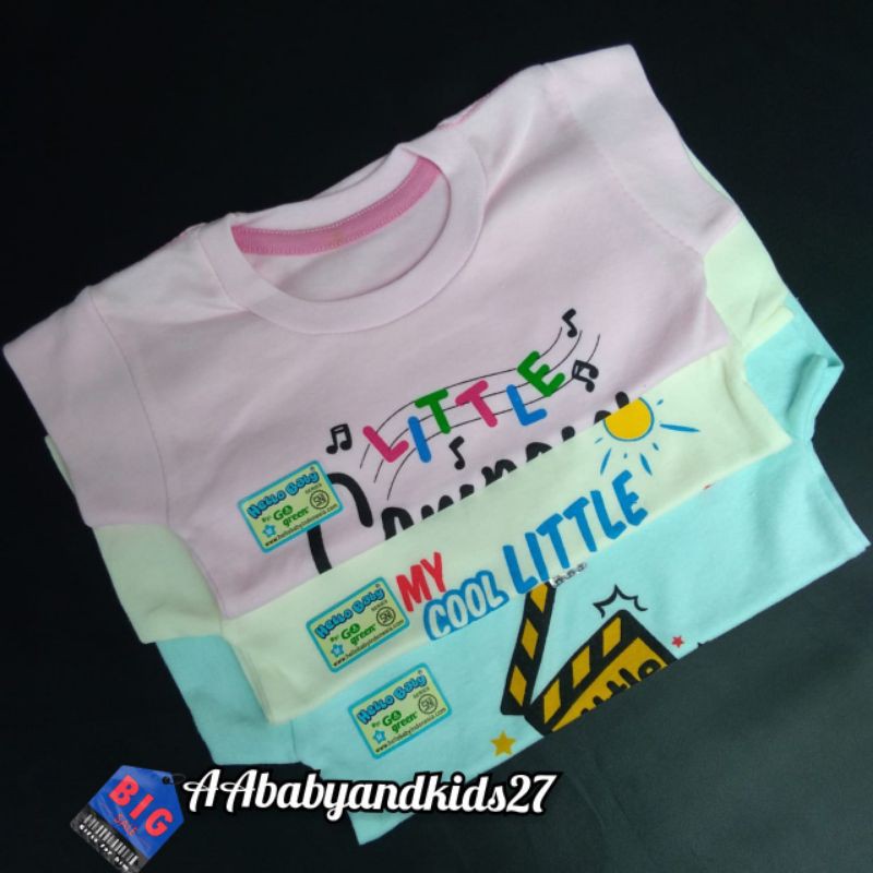 Hello Baby 1PC Kaos Oblong Bayi Sablon Ukuran S M L XL Lembut dan SNI