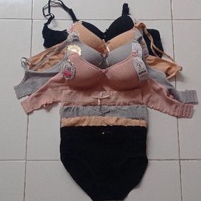 Setelan bra dan celana dalam rajut halus set bra cd wanita rajut cd rajut bh rajut setelan rajut