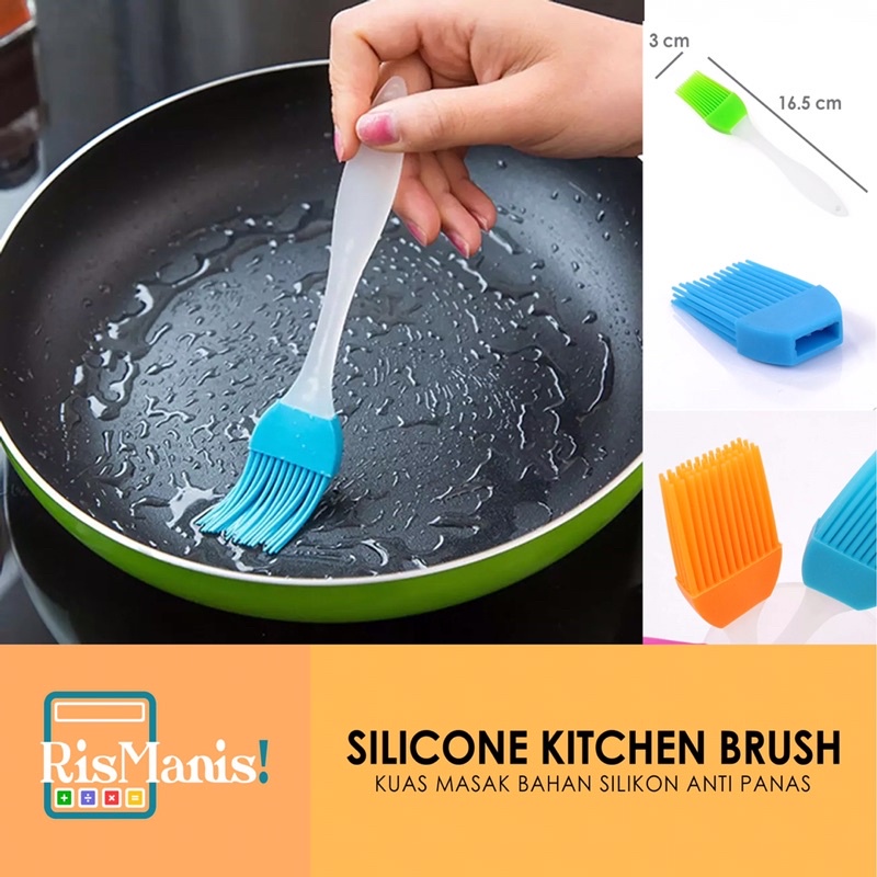 SILICONE KITCHEN BRUSH Kuas Karet Silikon Food Grade Tahan Panas Masak Menghias Kue Roti Mentega BBQ