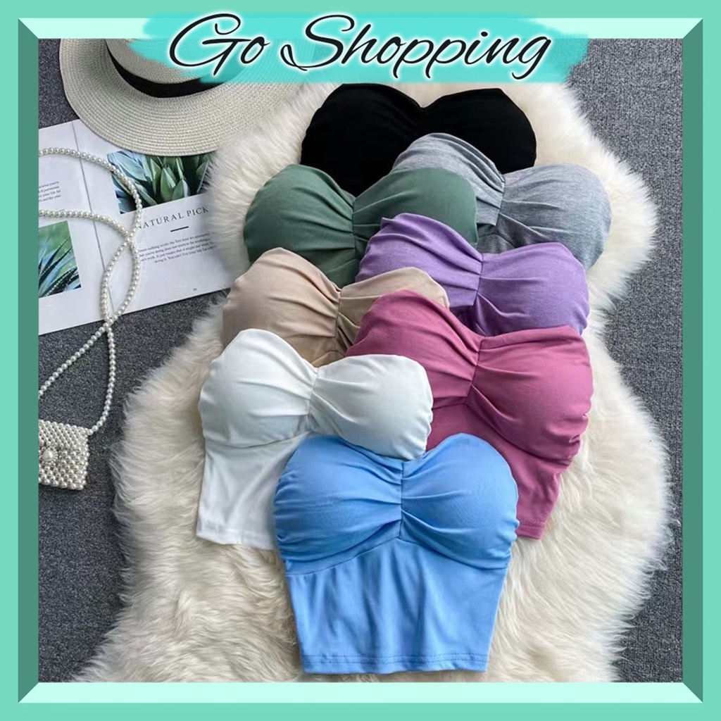 GO! BR740 TANKTOP BRA BH KEMBEN MOTIF SERUT PAKAIAN DALAM KEMBEN CROP TOP