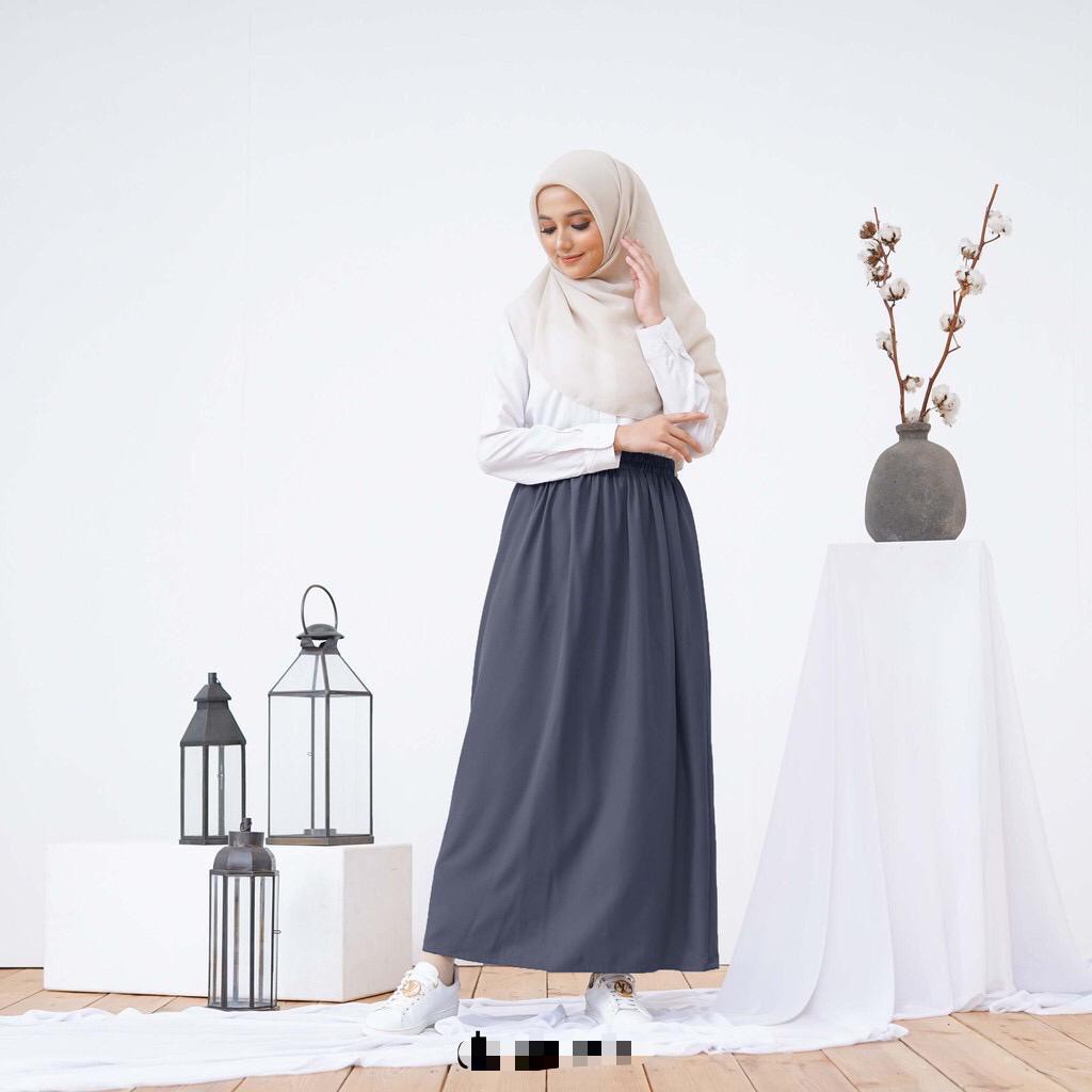 BIG SALE !! GANDI SKIRT MOSSCREPE PUSATGROSIR_SOLO/ ROK POLOS MOSSCREPE