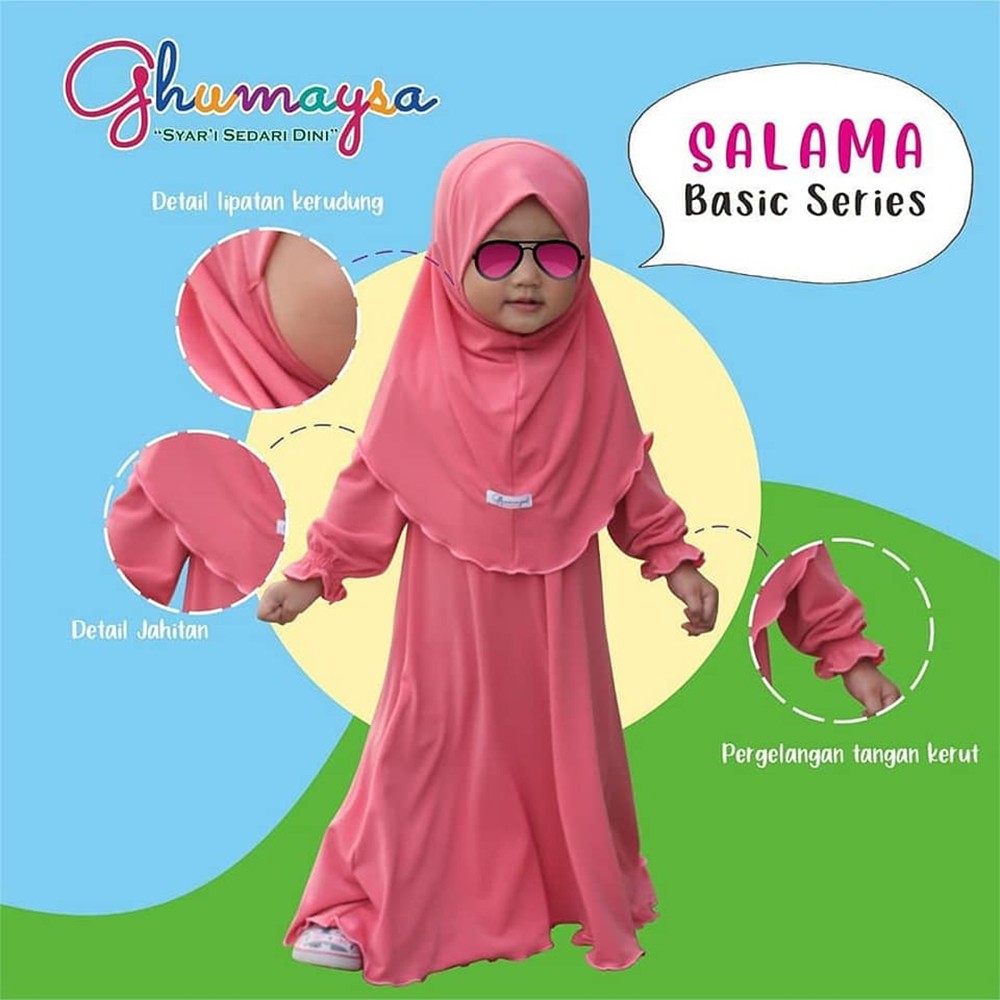 Ghumaysa Salama Baby Basic series Gamis Anak Baju Muslim Perempuan