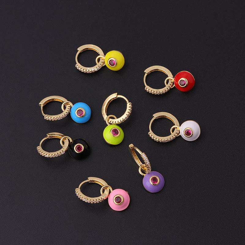 1 Piece Eye Shape Dangle Hoop Cartilage Tragus Earrings Helix Upper Lobe Piercing 9 mm