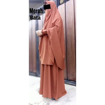 Gamis syari wolfis premium wolpeach set khimar cadar murah