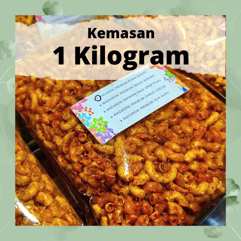 

MAKRONI KEMASAN 1 KG PEDAS SEDANG ASIN MAKARONI PIPA CAMILAN GURIH