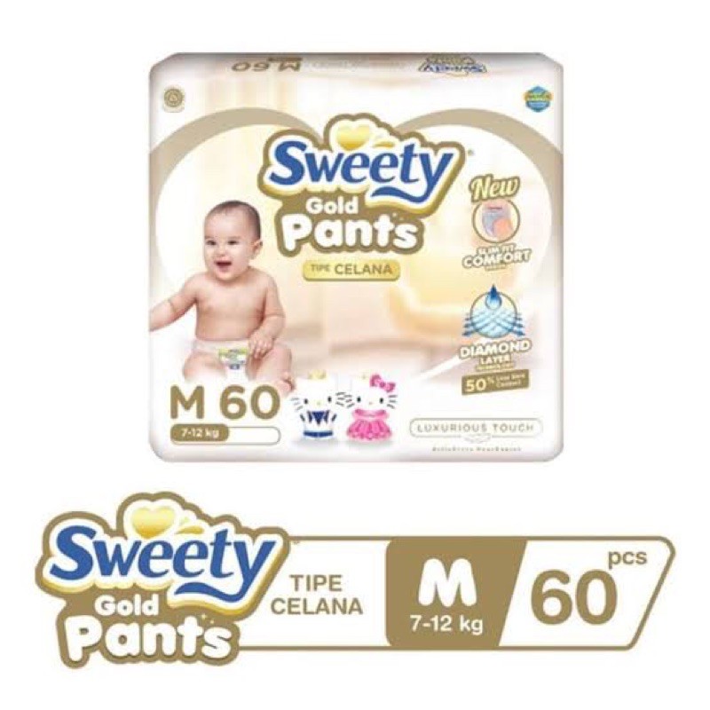 ❤ jselectiv ❤ SWEETY GOLD Pants M60 | Popok Bayi Celana SWEETY