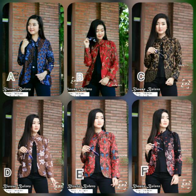 (BISA COD) - blouse batik balero termurah // blouse batik Kancing Wanita // atasan batik pekalongan