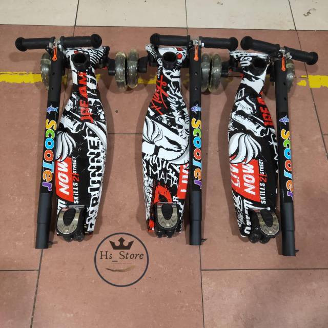 READY SEMUA MOTIF !! KICKBOARD MINI SCOOTER / SKUTER / OTOPED ANAK KEKINIAN 3 RODA +FREE BUBBLE WRAP