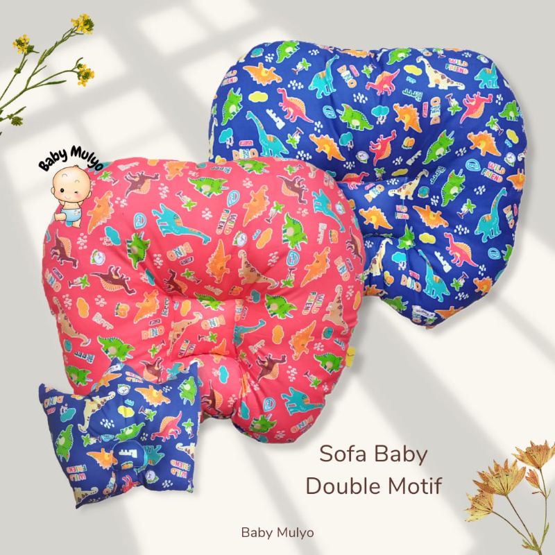 Sofa Baby Double Motif Free Bantal Crown // Sofa Bayi Murah // Sofa Bantal Bayi