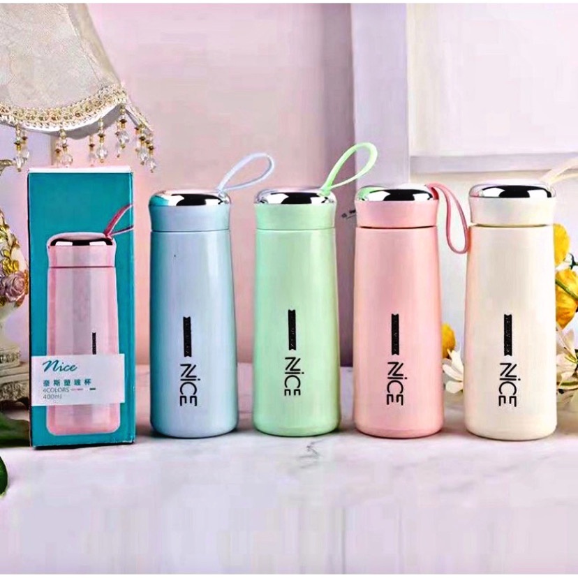 ( BISA COD ) PROMO BOTOL TERMOS KACA NICE DAY 400 ML / BOTOL MINUM AIR PANAS / DINGIN / BOTOL MINUM VIRAL NICE 400ML / BOTOL MINUM KACA TUMBLER / TERMOS KECIL UNIK