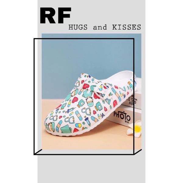 Sandal Kodok Baim Couple Motif Print Gambar Kartun Dokter High Quality RF