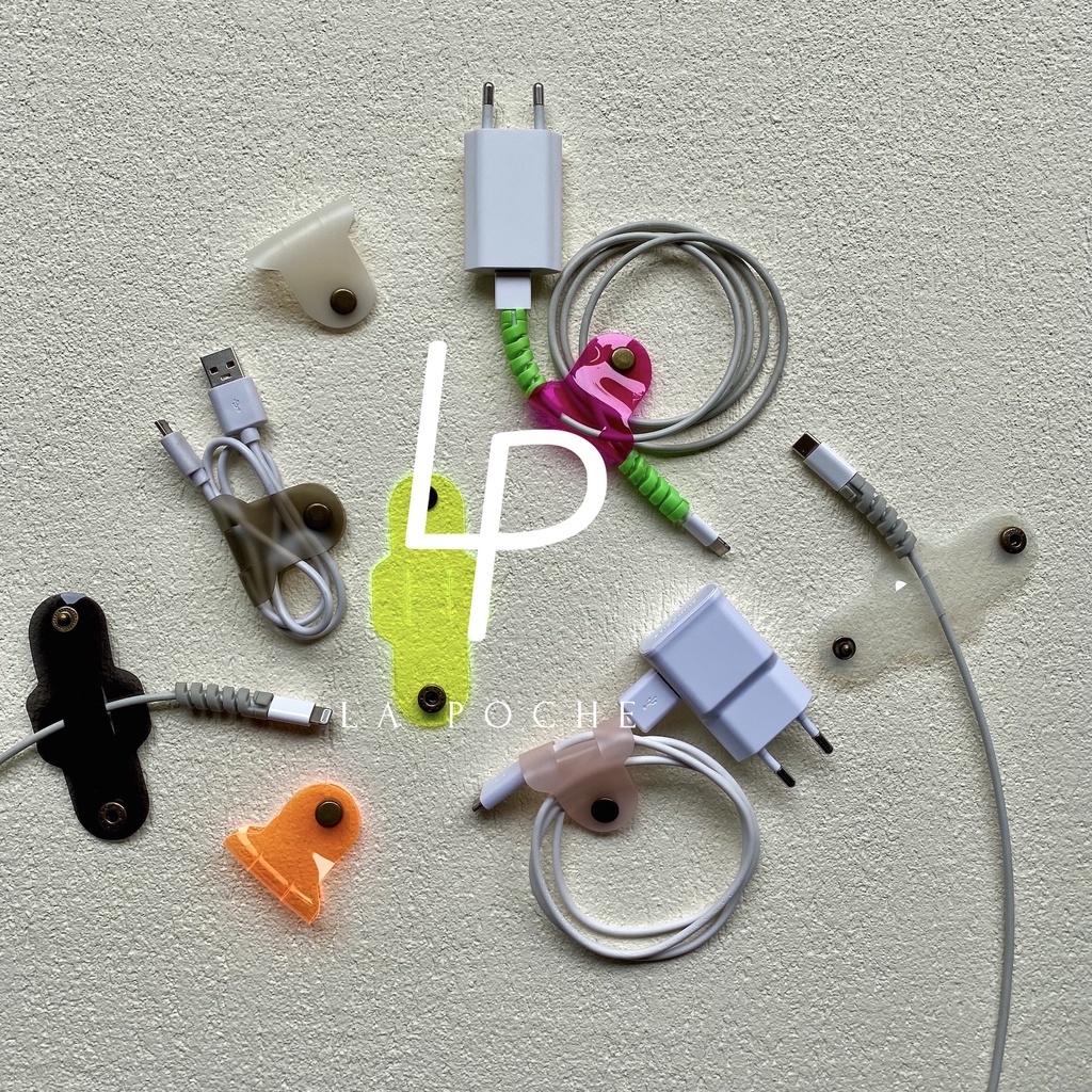 DAISY Cable Tie Charger Organizer Strap Cord Clip Penggulung Pengikat Kabel Klip Perapih PVC