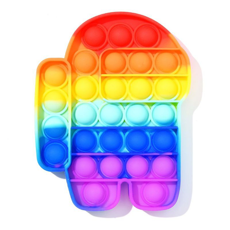 Tas Pop It Motif UNICORN / Mainan pop it murah popit Pop Its Square rainbow multicolor Fidget Toy Push bubble Penghilang Stres-Among US