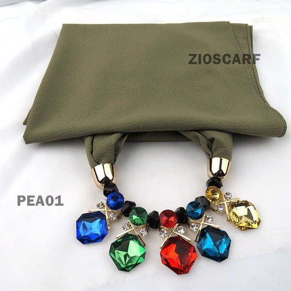 SCARF TASSEL Kalung Hijab Pendant PEA | Scarf Instant ZIOSCARF