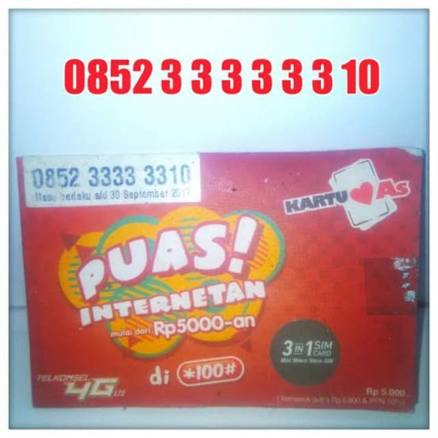 KARTU PERDANA AS CANTIK