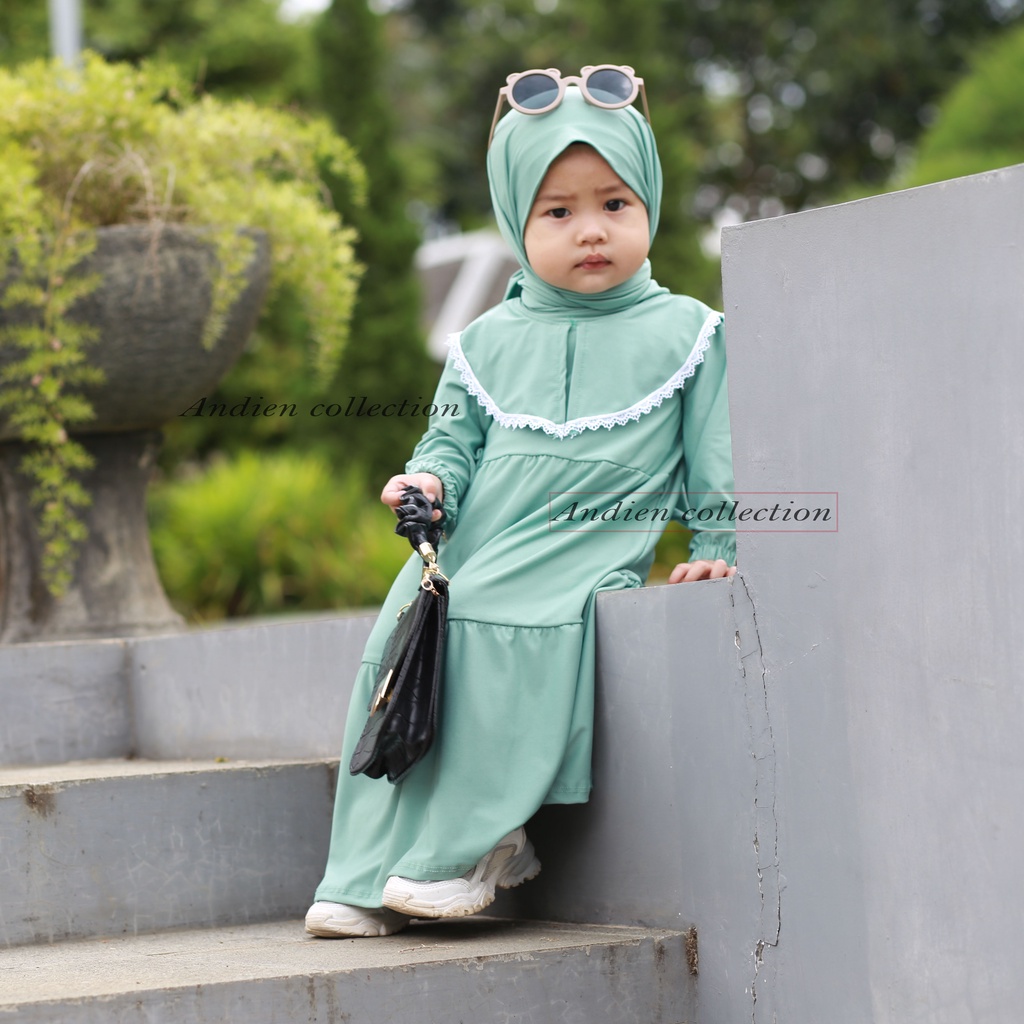 Thalita gamis anak sett jilbab /dress anak perempuan