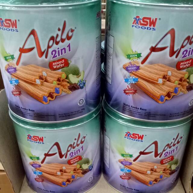 Apilo wafer ASW 350gr KARTONAN isi 6 kaleng