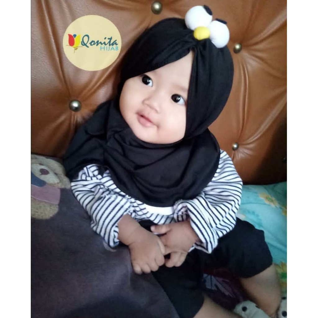 (1KG=21PCS) ELMO EMOTICON JILBAB ANAK 0-4 TAHUN BAHAN JERSEY HIJAB KHIMAR BERGO KERUDUNG