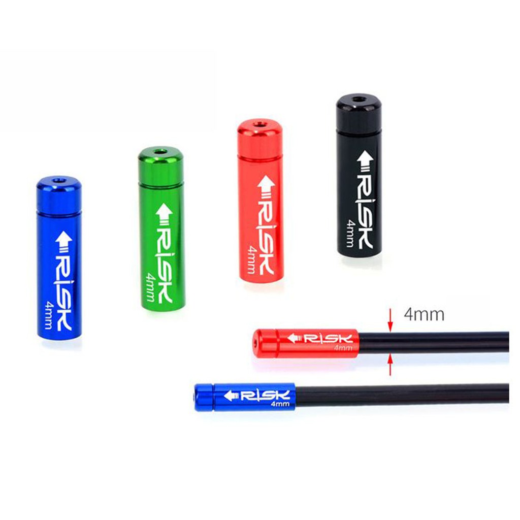 Risk End Cup Cap Shifter Selang Kabel 4mm Housing Outer Shifting Sepeda Aluminum Alloy