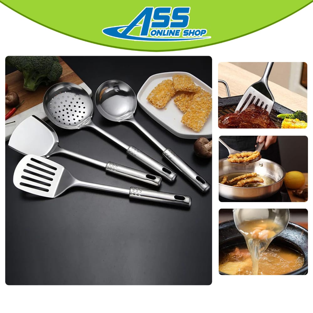 [ASS] Spatula Stainless Set Isi 4pcs / Sodet / Sutil / Kitchenware Stainles