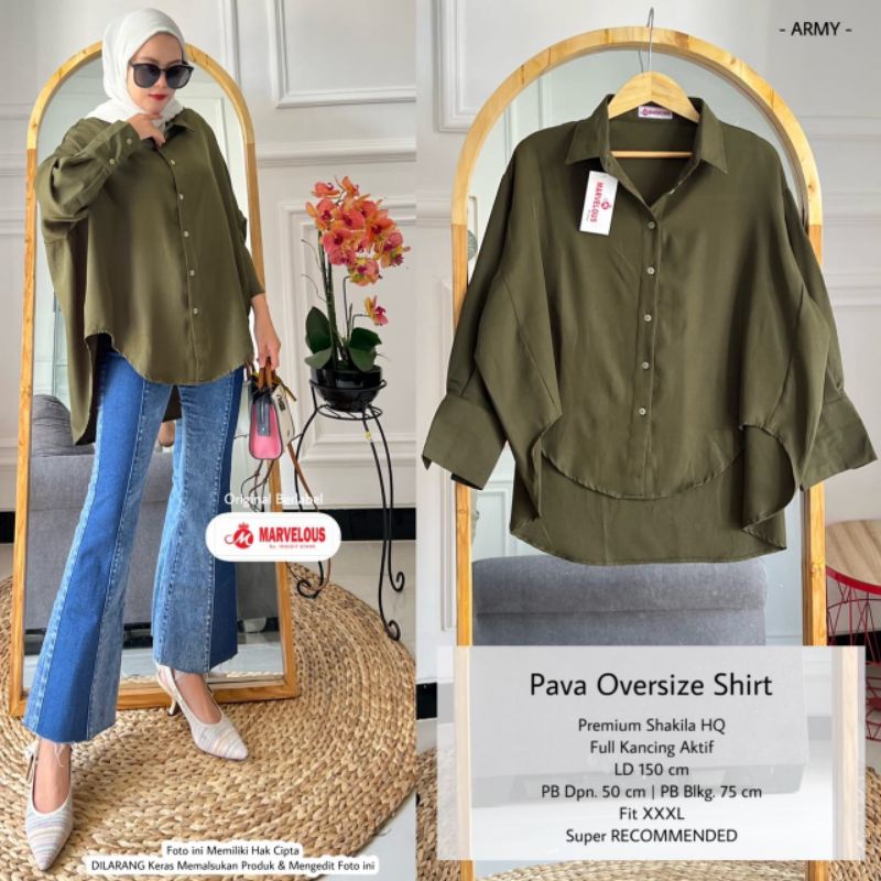 Blouse polos / Pava oversize shirt by marvelous / oversize wanita polos