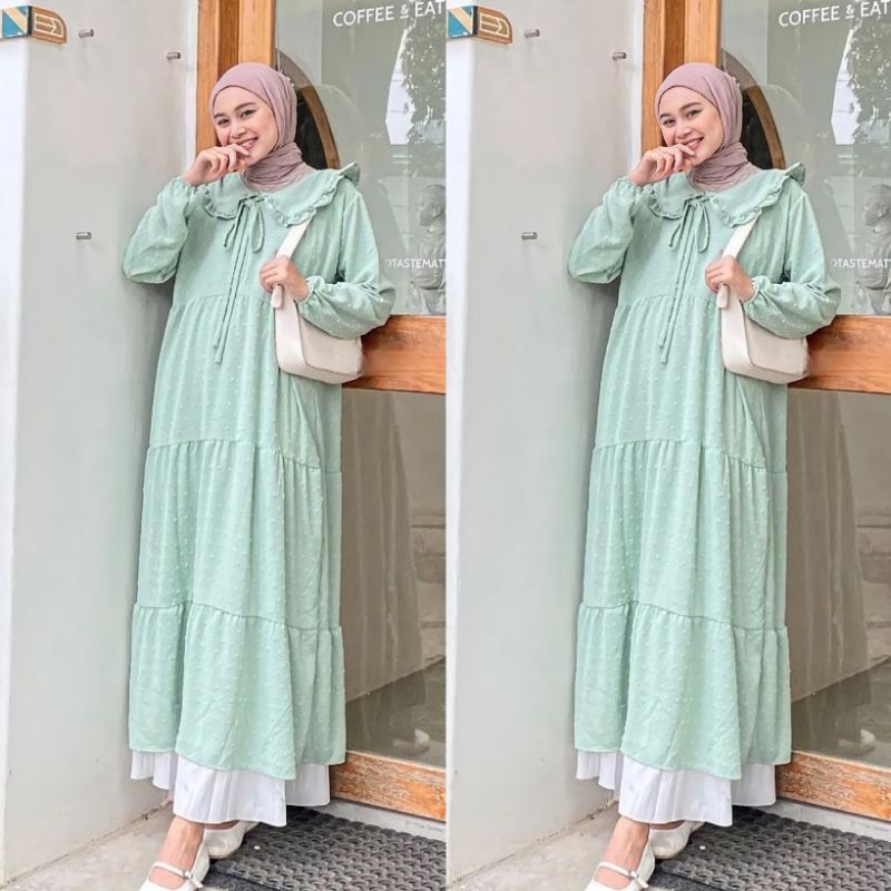 MIDI DRESS PUNGKY Tunik Midi Premium Katun Uragiri Korean