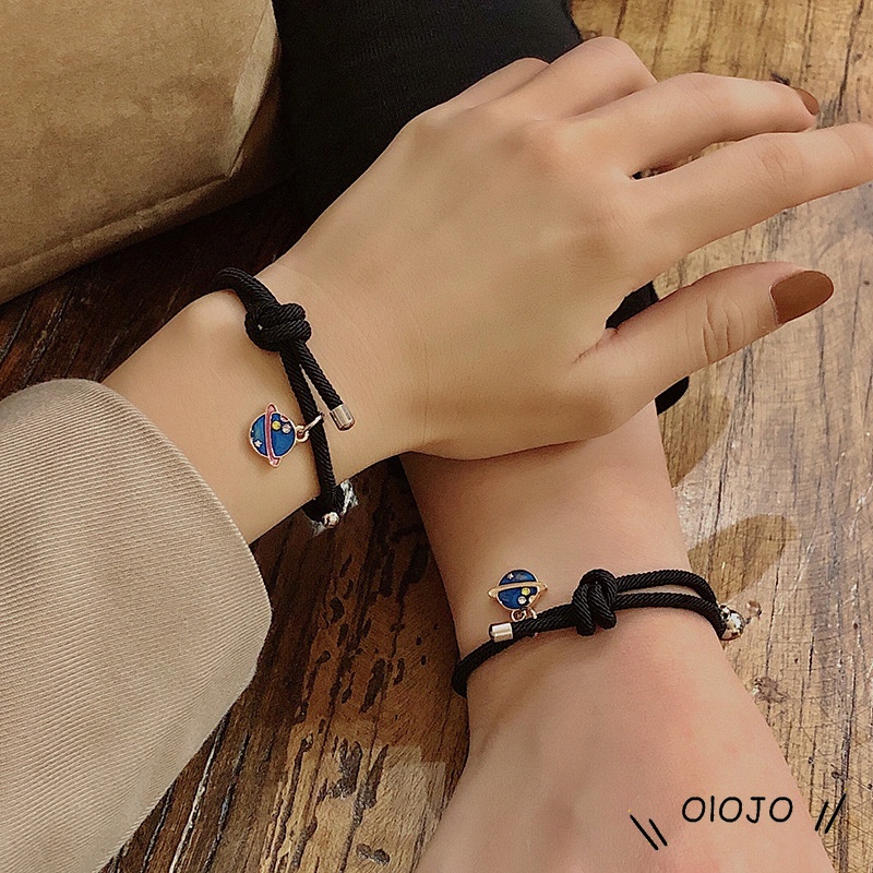 1 Pasang Gelang Couple Magnet Gelang Tali Couple Magnet Attract Persahabatan Tangan Bracelets - ol