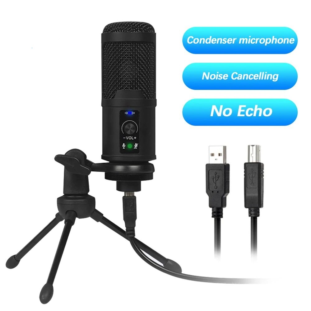 Microphone Condenser USB DJ Live Recording with Stand BM-65