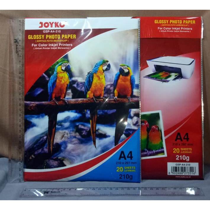 

Kertas Foto Glossy Photo Paper Joyko A4 210gr 5 lembar READY STOCK