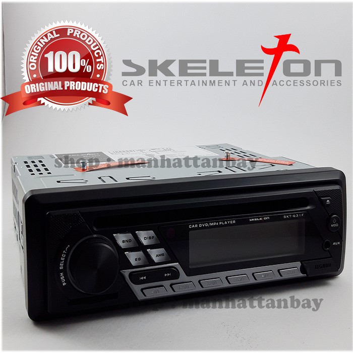 HEAD UNIT SINGLE DIN 1 DIN SINGLE DVD TAPE MOBIL RADIO DVD PLAYER USB SD PLAYER SKELETON SKT‐631F --