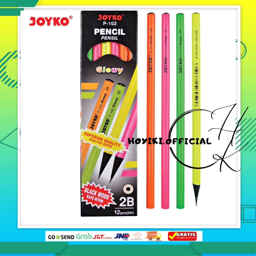 

Pencil / Pensil Joyko P-102 / 2B / Glowy / 1 BOX 12 PCS