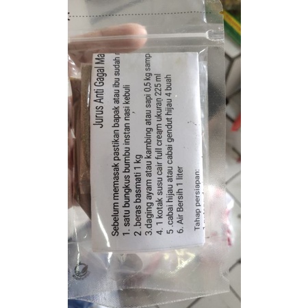 

Bumbu basah dan kering lengkap nasi KEBULI