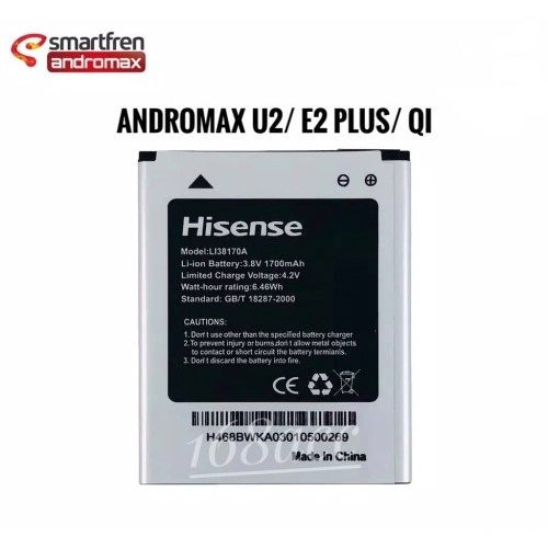 Battery Batere Batre Baterai Andromax U2 Qi LI38170A E2+ E2 Plus LI38170A